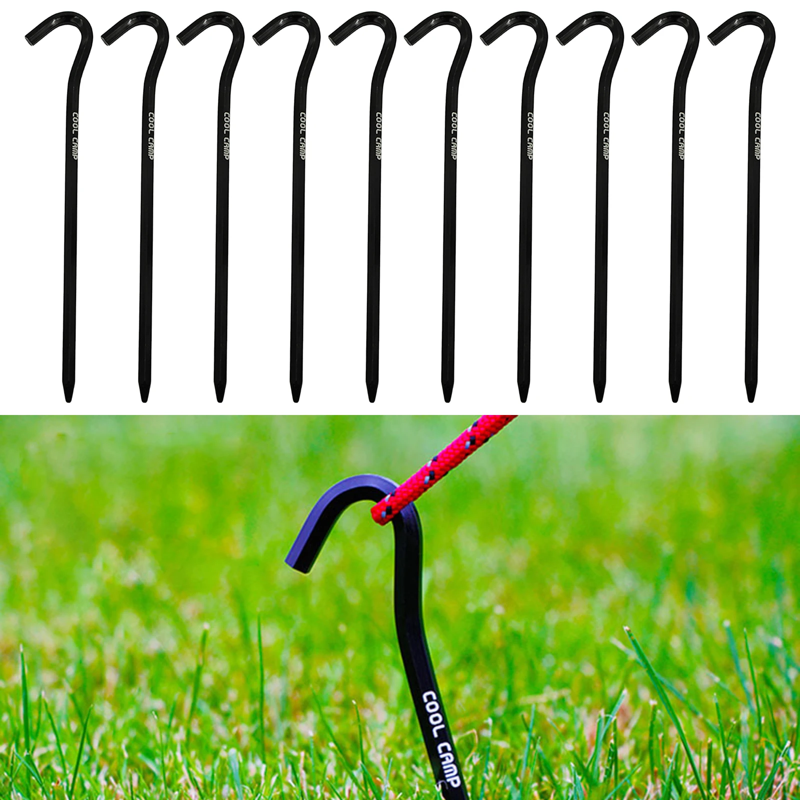 10pcs Tent Camping Pegs Nails Metal Aluminium Alloy Durable Heavy Duty For Outdoor Hiking Ground Stakes