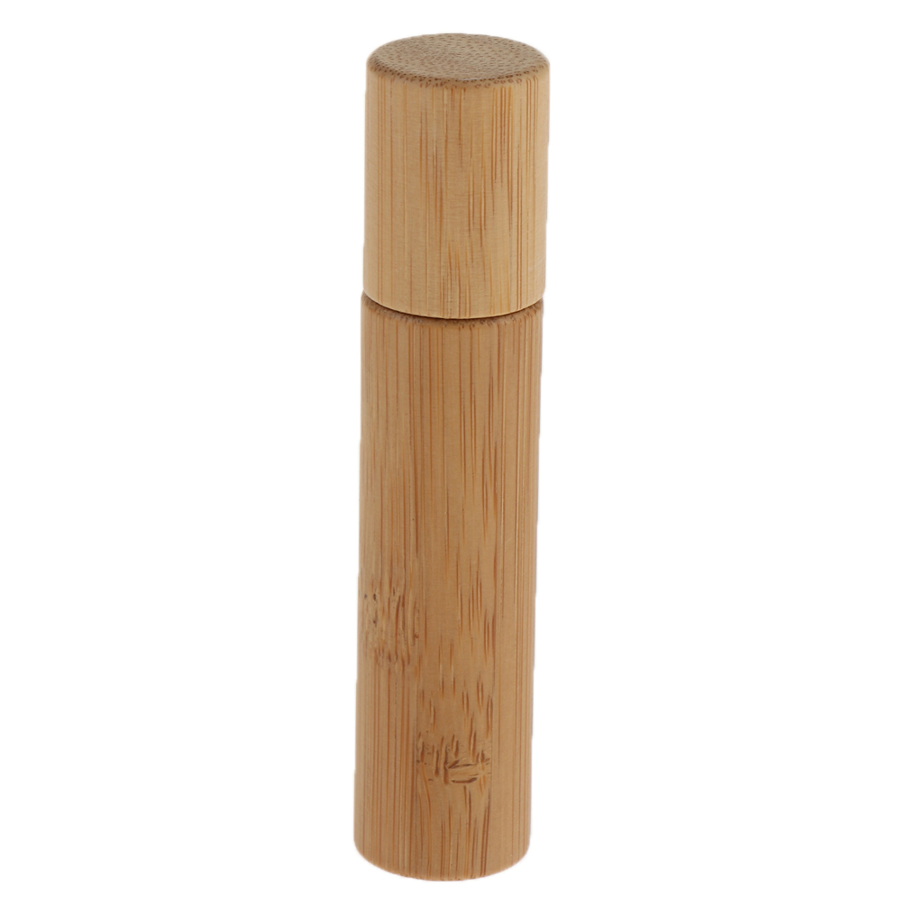 MagiDeal 10ml Natural Bamboo Empty Essential Oil Makeup Rollerball Bottle