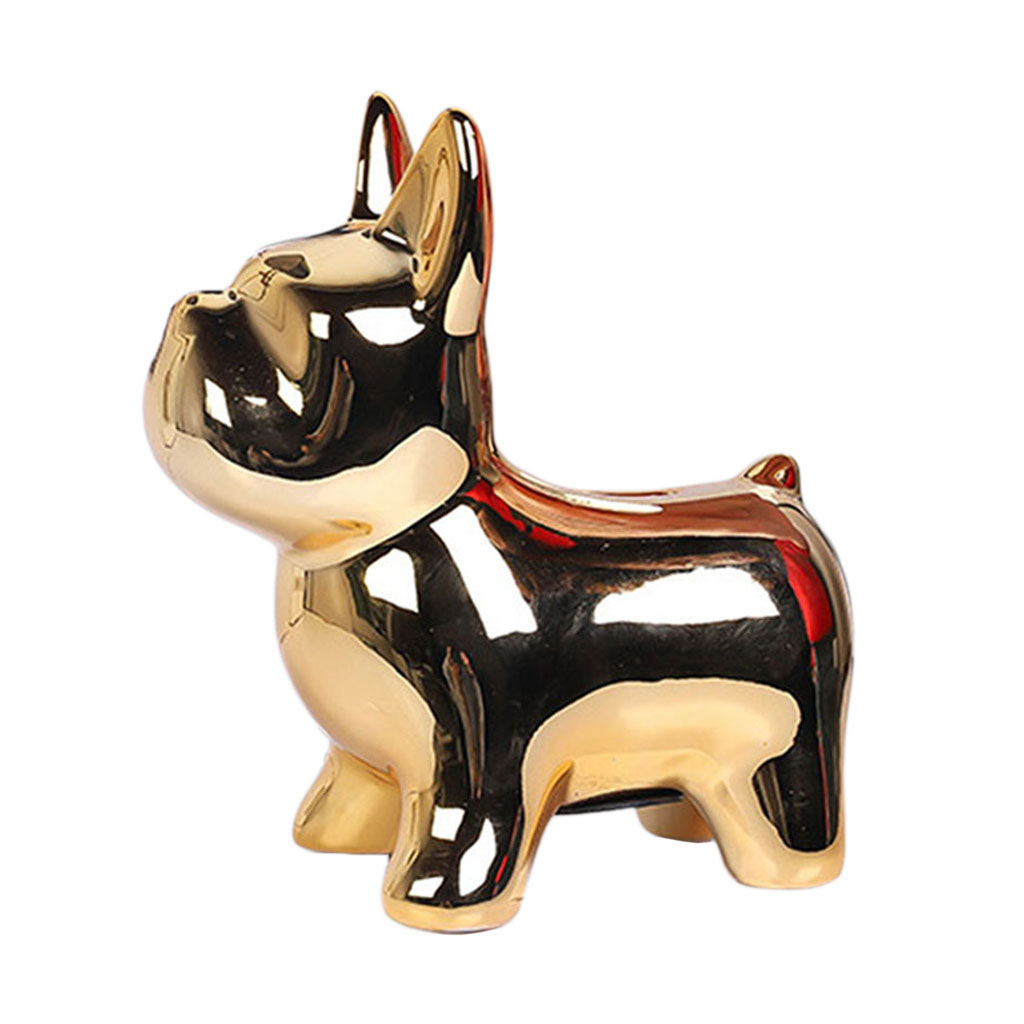 Resin Cute Dog Money Bank Currency Saving Box Birthday Gifts Desktop Ornament