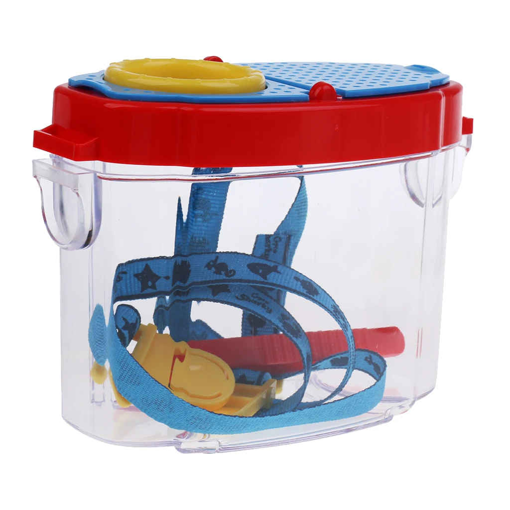 Air Hole Box with Lid, Magnifying Glass, Insect Box, Rope, Children,
