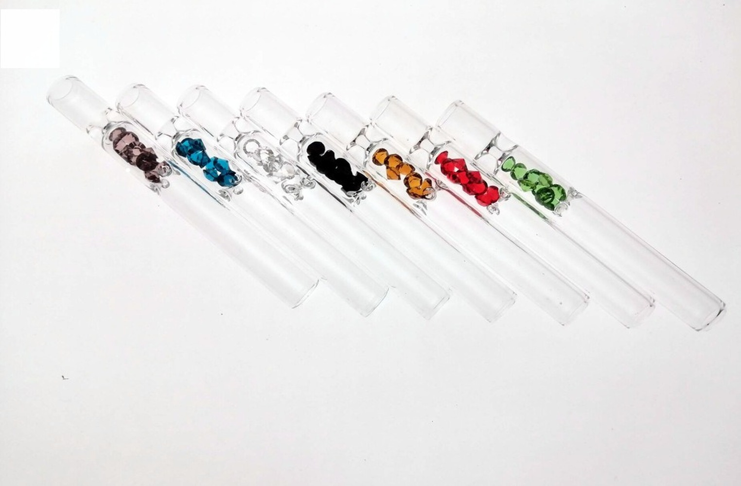 1 Pc Glass Tobacco Tube High Transparent Glass Weed Pipe Color Diamond Series Glass Smoking Pipe Tobacco Holder Random Color