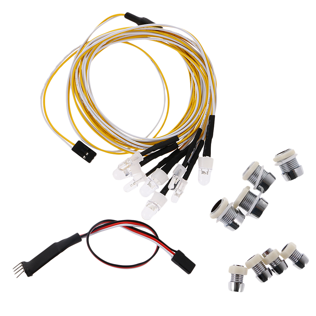 8Pieces LED Lamp with Remote Control Circuit Panel for 1/10 1/8 Traxxas HSP   CC01 Axial SCX10 Car