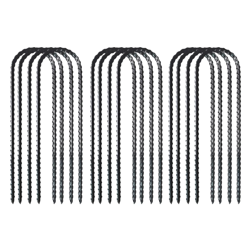 20Pcs Heavy Trampoline U-Shaped Metal Wind-Stakes Goal Pegs Tent Ground Anchors 