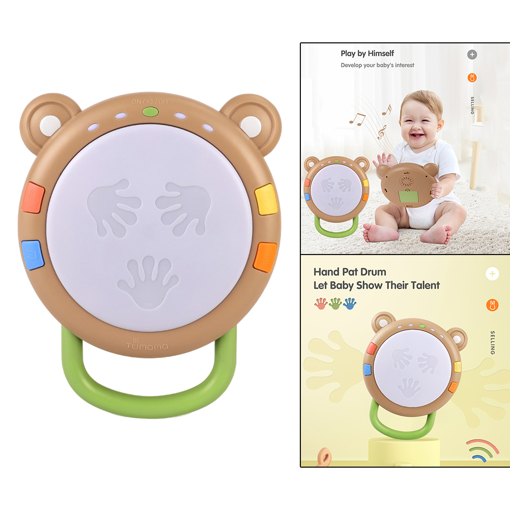 Baby Music Toy Infant Hand Drum Set with LED Light Beat Musical Toys Percussion Musical Activity Toys Early Develop Baby Gifts