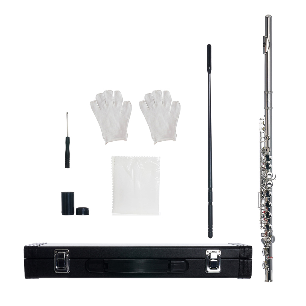 Western Concert Flute Stainless Steel 16 Holes C Key Musical Instruments