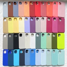 Official Original Silicone Case For iPhone 11 Pro Max 12 13 mini X Xs Max Xr 7 8 Plus SE 2020 360 Full Cover With Box Case