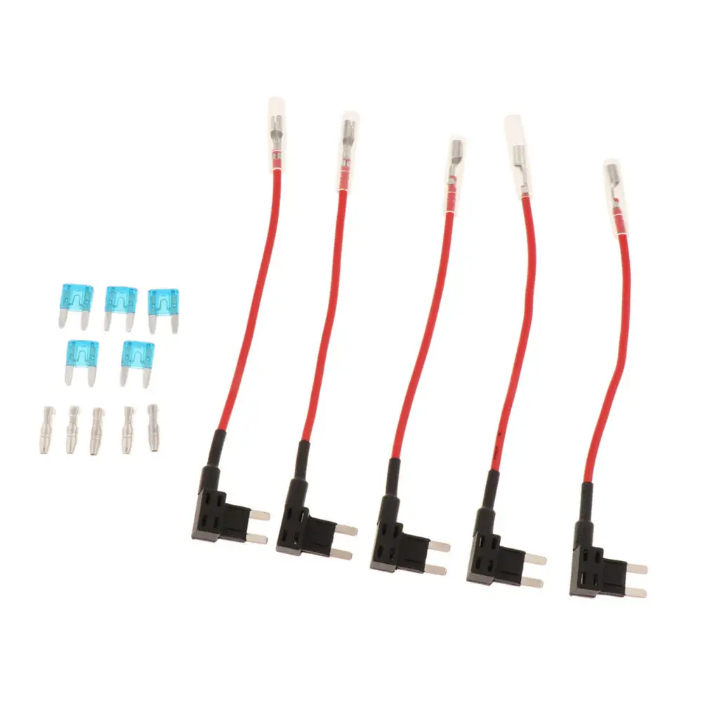 5Pcs  Mini Blade Fuse Zinc Alloy and Plastic Car Add-a-circuit Fuse TAP Adapter Mini ATM APM Blade Fuse Holder 16.5x1x2.5cm