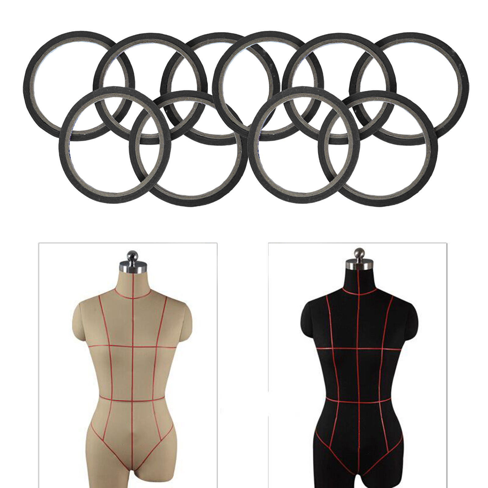10 Rolls Draping Tape Arts Art Artist Tape Self-Adhesive Graphic Chart Tape for Art Board Pattern Making Dress Forms