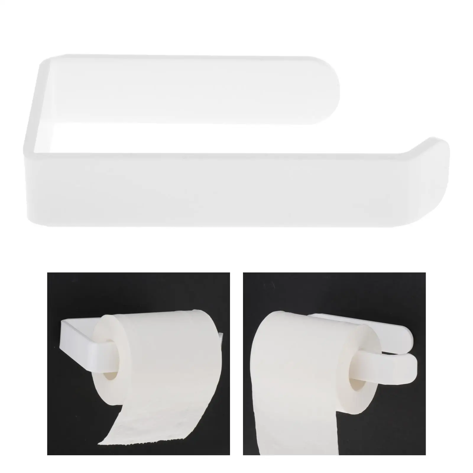 White Toilet Paper Holder Wall Mounted Paper Holder Tissue Roll Dispenser for Kitchen Washroom Bathroom Hotel