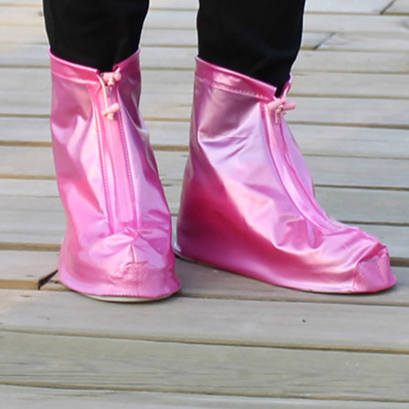 1 Paire De Couvre-chaussures Imperméables XL Avec Fermeture éclair - Réutilisables, Antidérapants, Pour Pluie, Neige, Boue (tailles 38-43)
