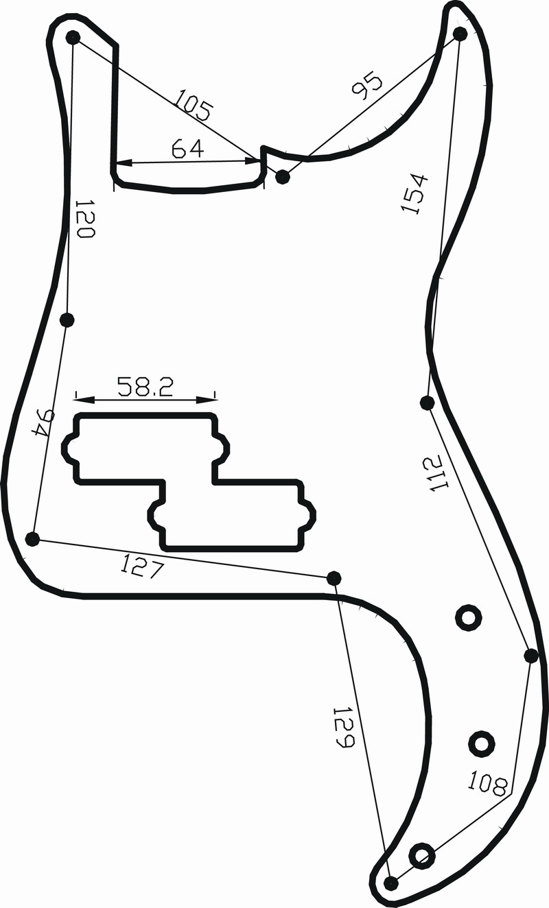 3-Ply 9 Holes Bass Guitar Pickguard Anti-Scratch Plate Guard for Precision Bass PB Electric Bass Parts- Black Pearl