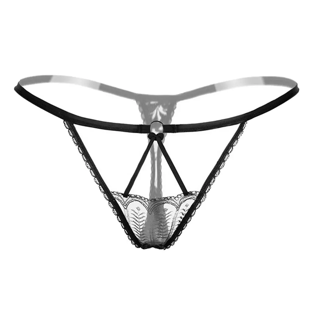 Sexy Hollow G-String Panties Low Rise T-back Underwear Smooth Thongs Sexy Lace Lingerie Underwear for Women