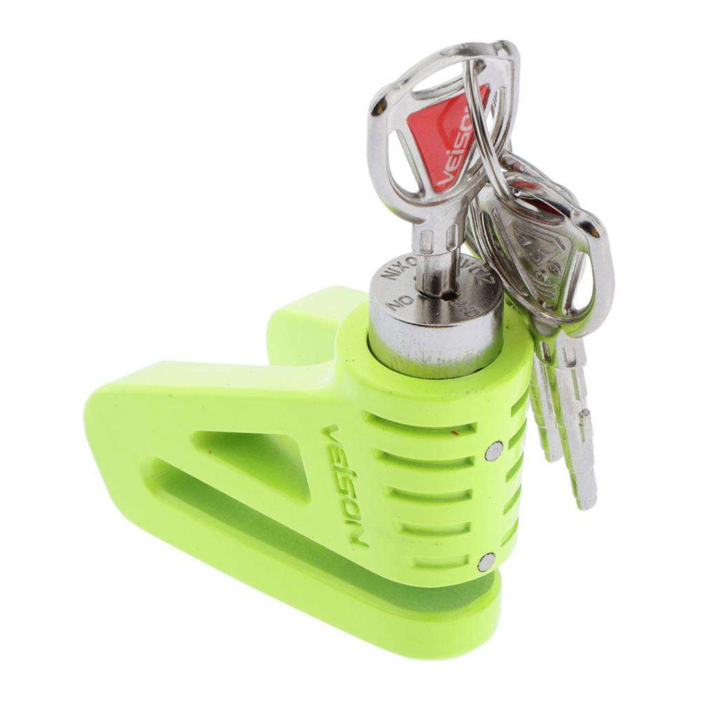 Security Anti Thief Disc Brake Lock Padlock with 6mm Harden Lock Pin for Motorbike Motorcycle Scooter - Green