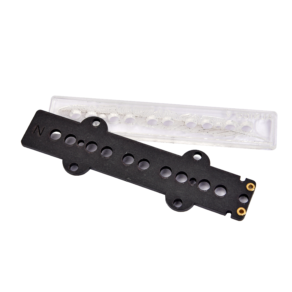 5 String Bass Single Coil Bobbin Flatwork, Black&Clear Set, 4 Inch