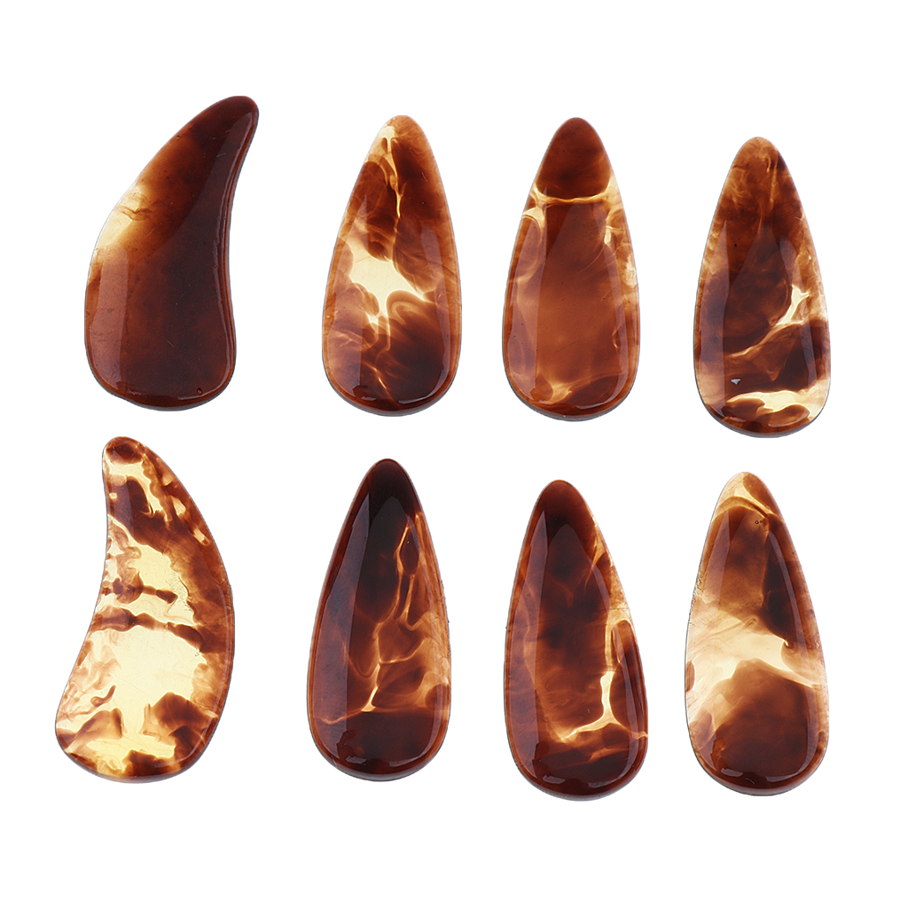 Tooyful Polished 8 Pieces Gu Zheng Nails Zither Koto Finger Picks with Storage Case Portable for Guzheng Player Accessory Large