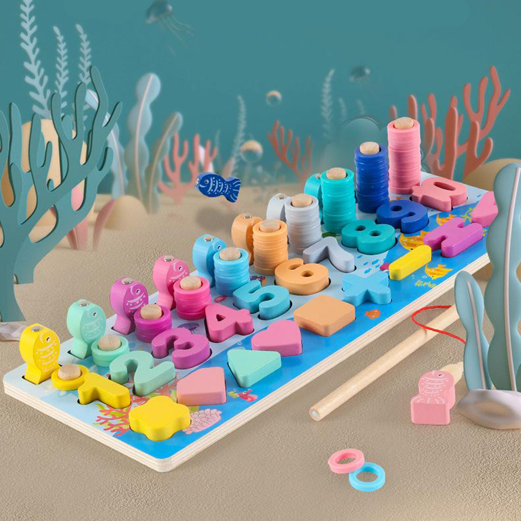 Montessori Toys Early Educational Toys Math Learning Toy Fishing Game Toys