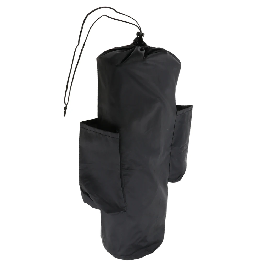 Dustproof Waterproof Drawstring Sack Bag with Side Pockets & Strap for Storing Folding Camping Mat Yoga Mat Picnic Mat