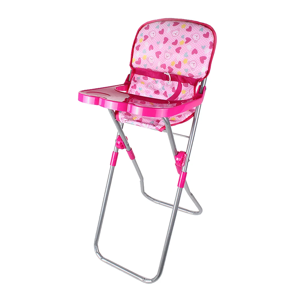 Baby Fun Play Pretend Furniture Dining High Chair Toy For Reborn Doll Supply