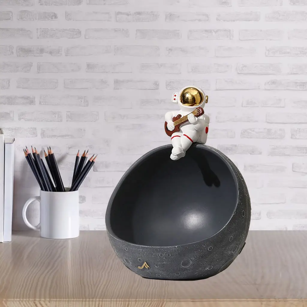 Astronaut Key Storage Bowl, Resin Figurine Candy Dish Jewelry Holder for Home Entryway Table Decor