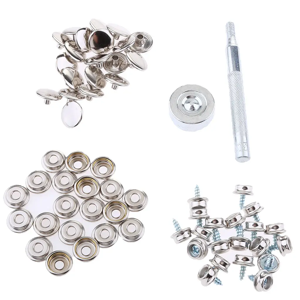 62Pcs Boat Cover Snap Button Fastener Kit 3/8