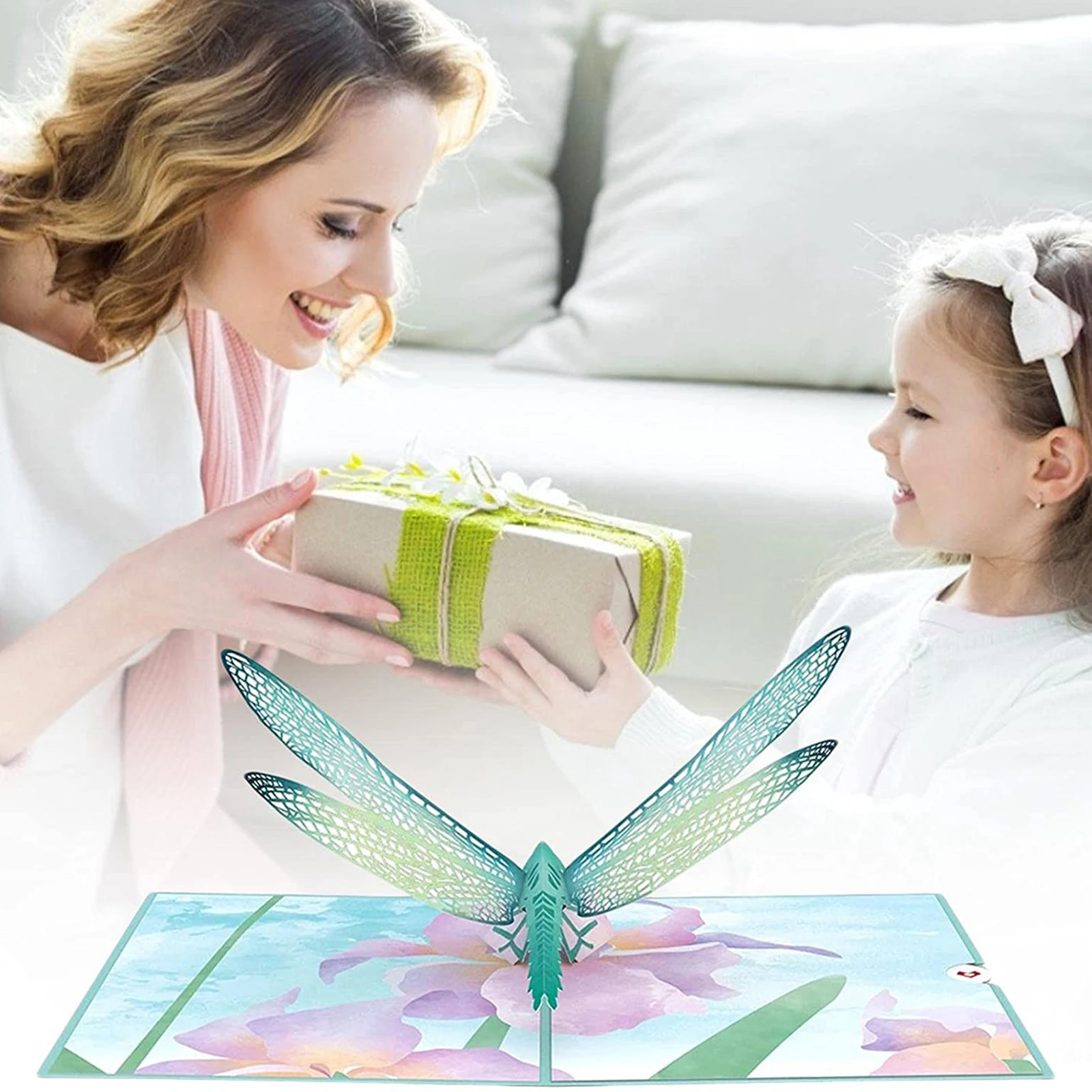 Paper Dragonfly  Up Greeting Card Mother's Day Birthday Gifts for Wife Wedding