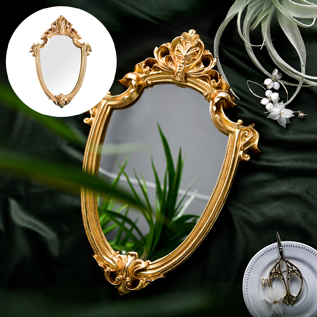 Antique Style Golden Decorative Makeup Mirror Art Bathroom ing Mirrors