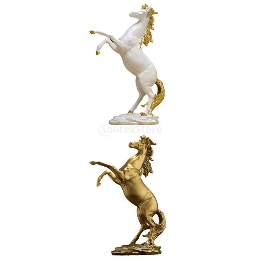 2Pcs Galloping Horse Decoration Shelf Statue Office Home Ornament