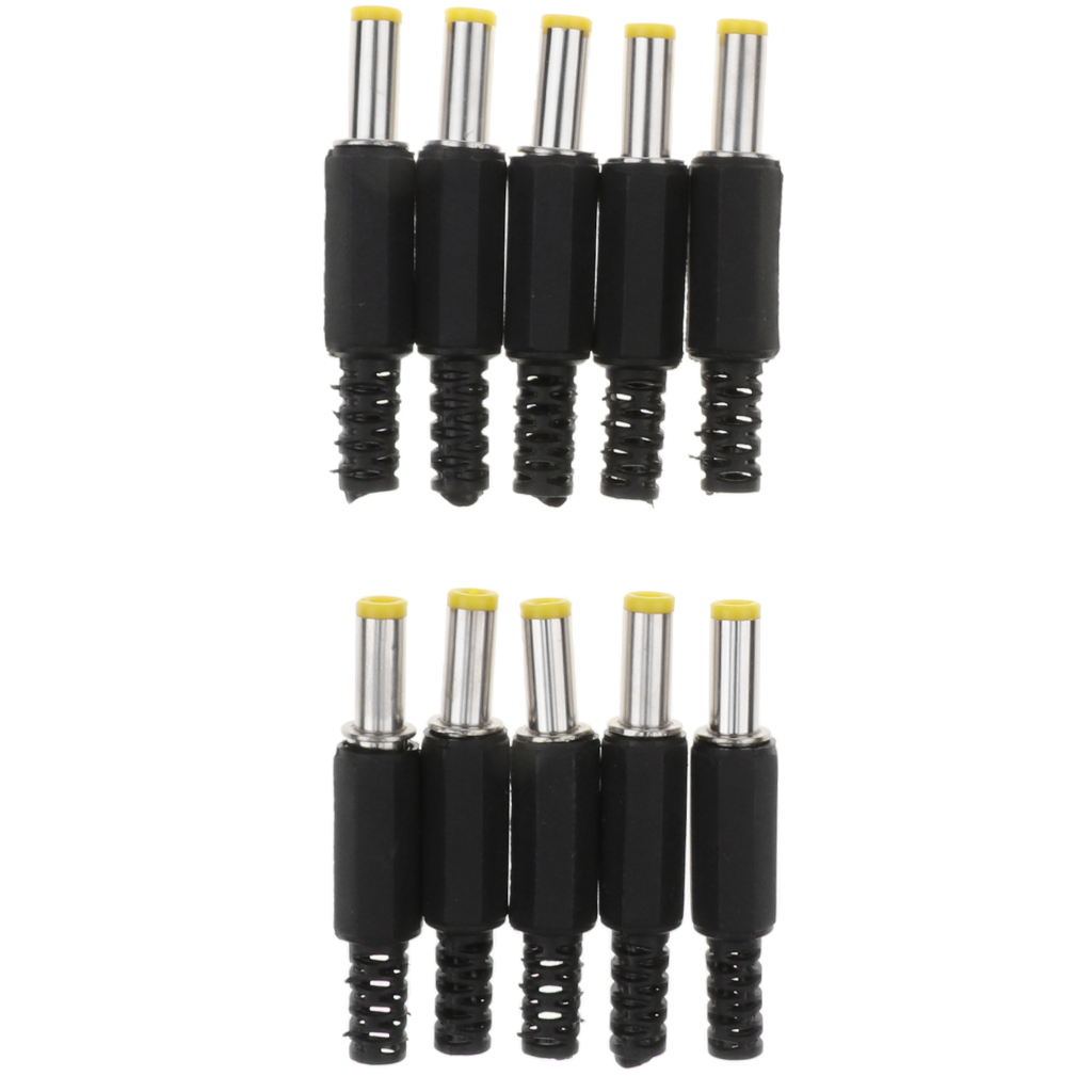 10pieces 5.5mm X 2.5mm DC Power Jack Connector Black Male Plug Adapter 5525
