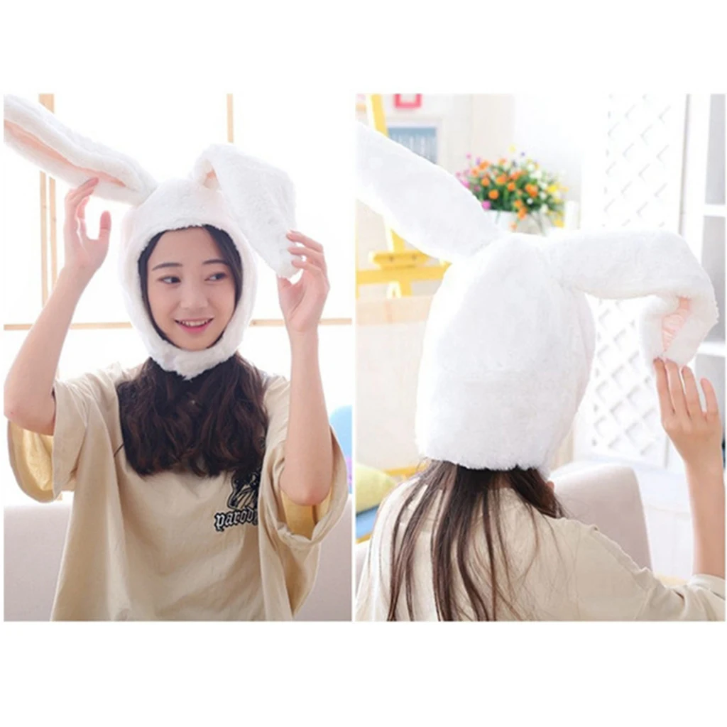 2pcs Girls Cute Rabbit Ear Hat Bunny Hat Funny Party Costume Earflap Frog Cap Head Warmer Photo Props Women Winter Cap Gift