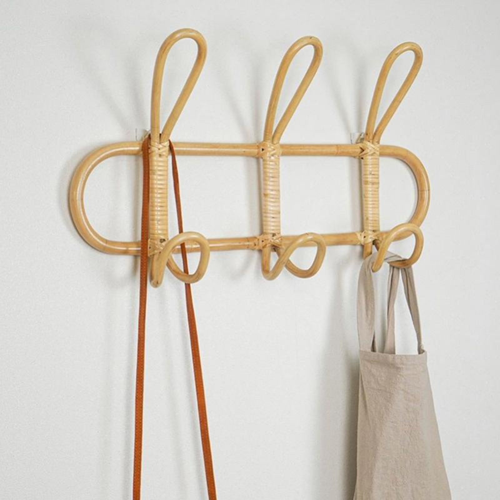 Vintage Rattan Clothes er Kids Garments Organizer Rack Rattan Wall Hooks Clothes Hat ing Hook Room Bathroom Decor