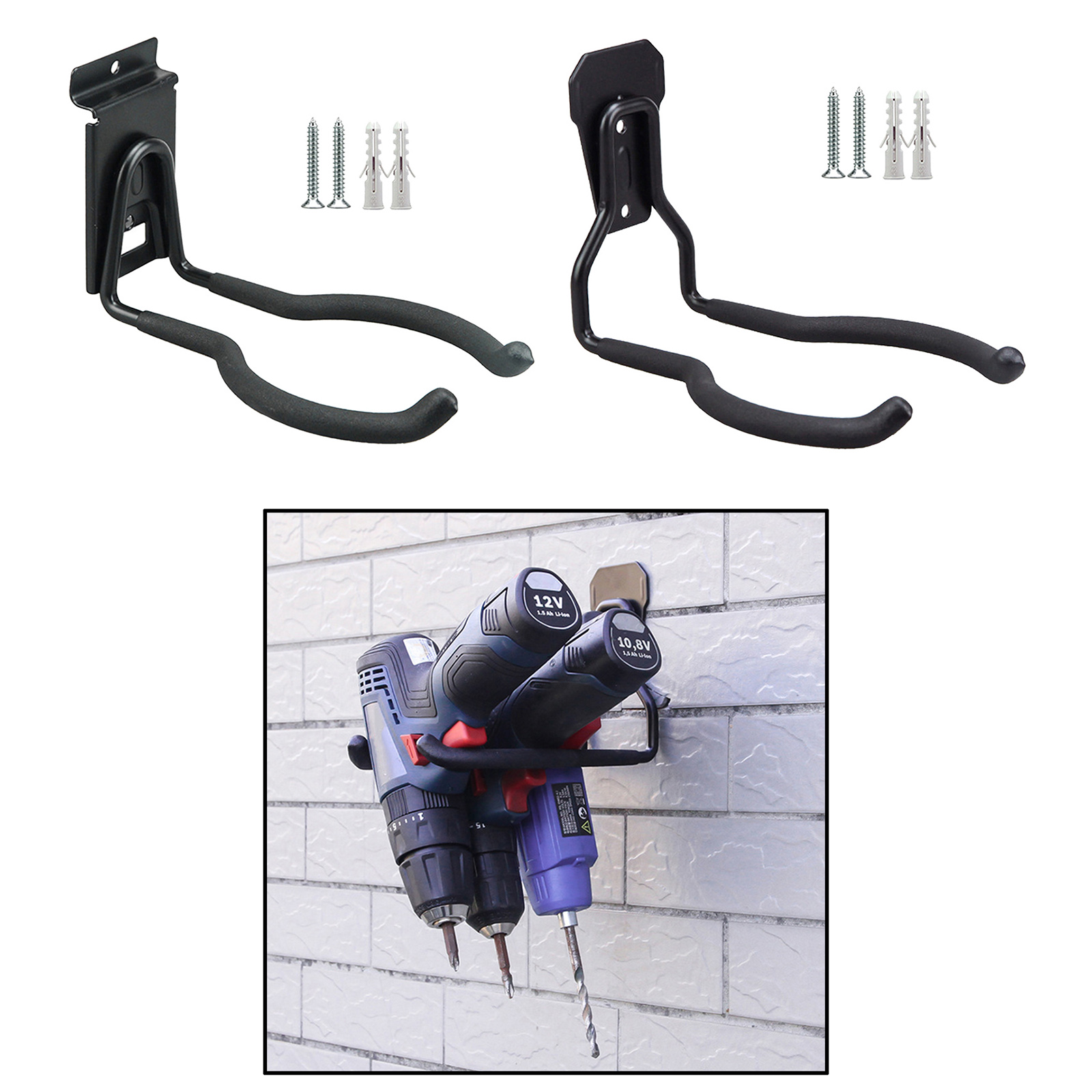 Gargae Hooks, Garage System Attachment Hooks Iron Heavy Duty Garage Storage Hooks for Large Power Tools, Chairs, Bikes, Ropes