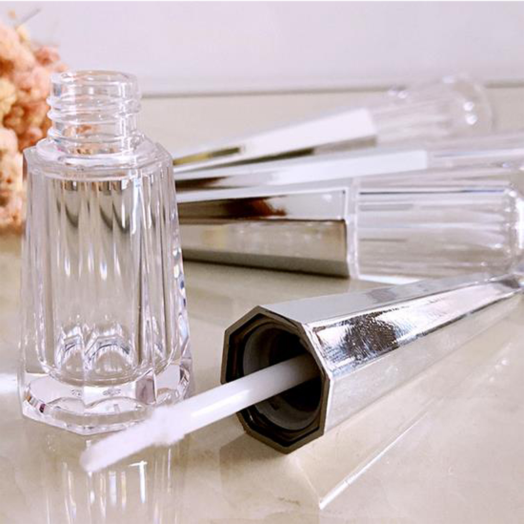 3pcs 6ml Empty Eyeliner Pens Lip Gloss Pyramid-Shaped Lipstick Tubes Bottles