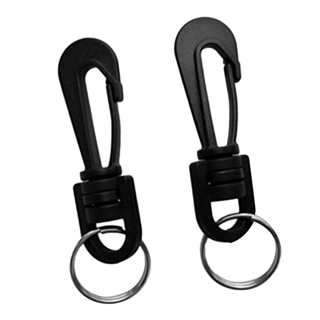 2 Pieces Durable Plastic Swivel Spring Snap Hook Clip Key Ring for Scuba Diving, Camping, Hiking and Climbing