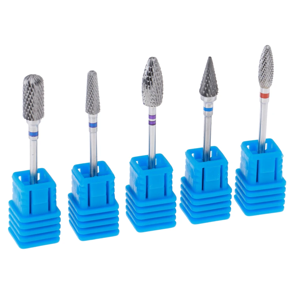 5x Carbide Nail Drill Bits, Professional Salon File Drill Bits for