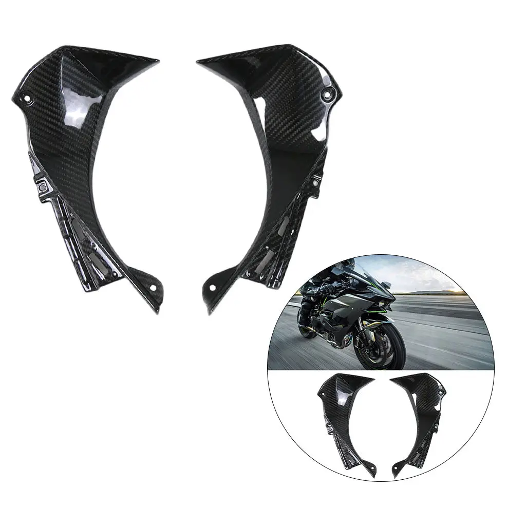 2Pcs Motorcycle Front Fairing Carbon Fiber Protectors Winglet Fit for Kawasaki ZX6R 2019-2020 Parts Modification Accessories