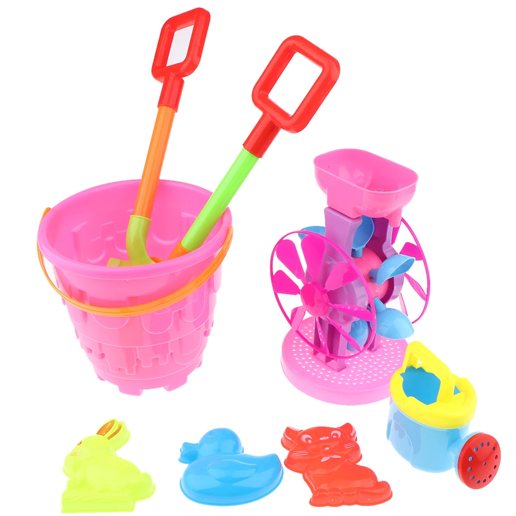8pcs Kids Beach Sand Game Toys Shovels Hourglass Bucket Children Role Play
