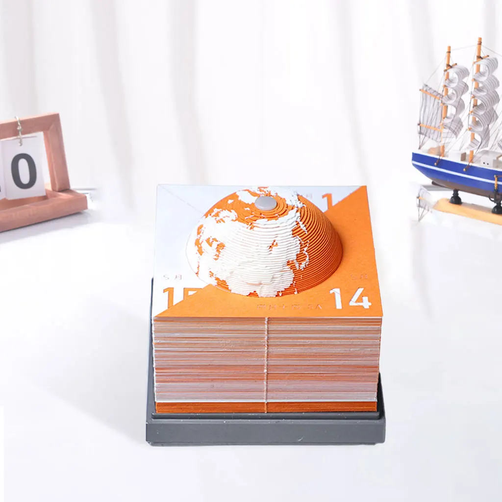 2022 Earth Calendar Memo Pad 3D Daily Sign DIY Advent Calendar for Organizing School
