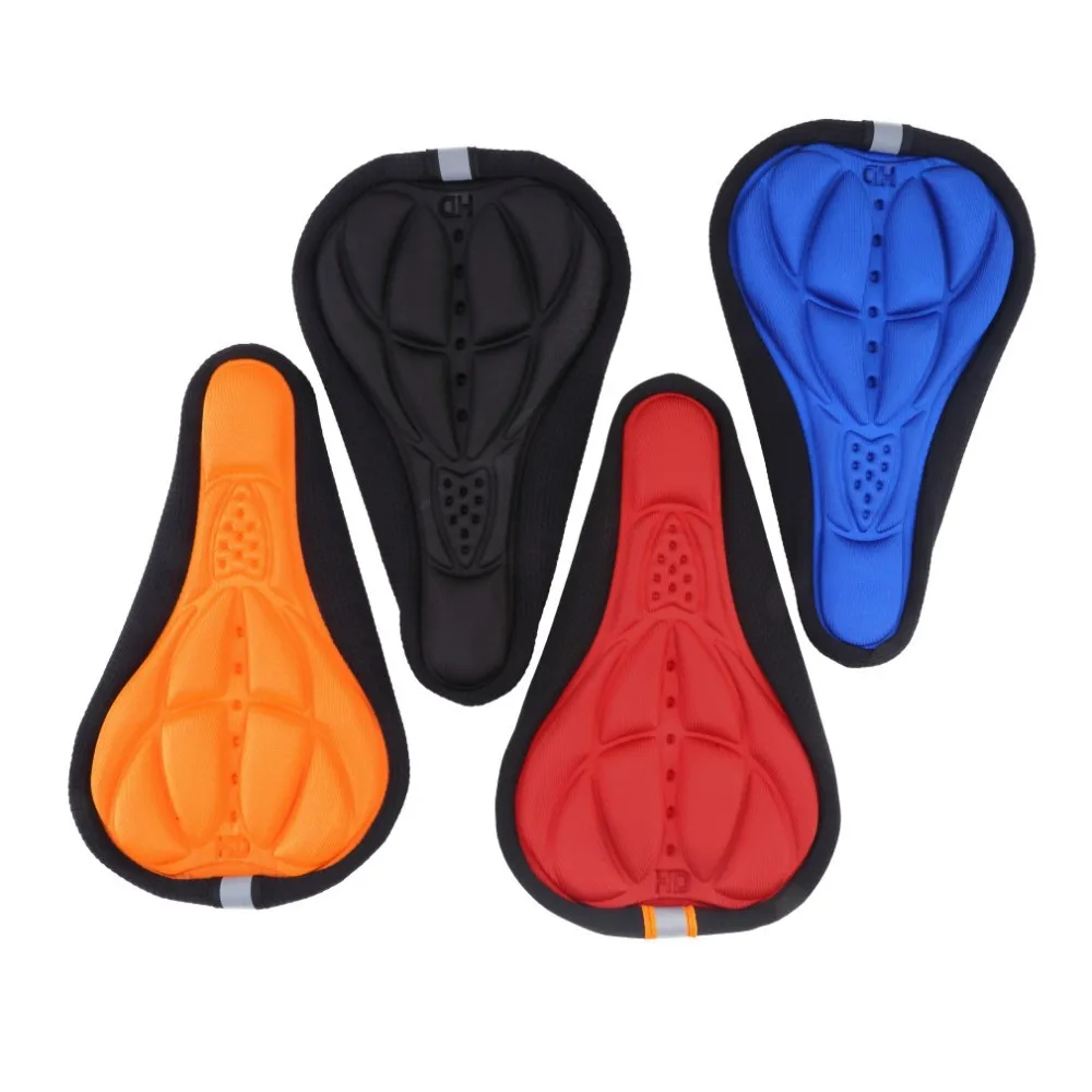 Bike Bicycle 3D Silicone Saddle Seat Pad Ultra Soft Thickened Gel Cycling Bike Seat Cover Cushion Red