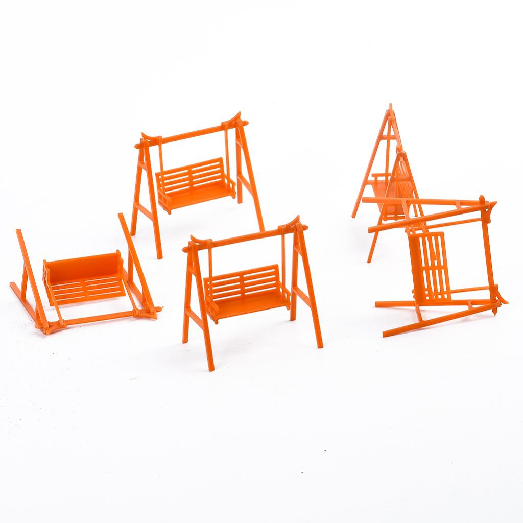 5pcs Plastic Swing Chair Furniture Miniature 1:75 OO Scale For Street &Train