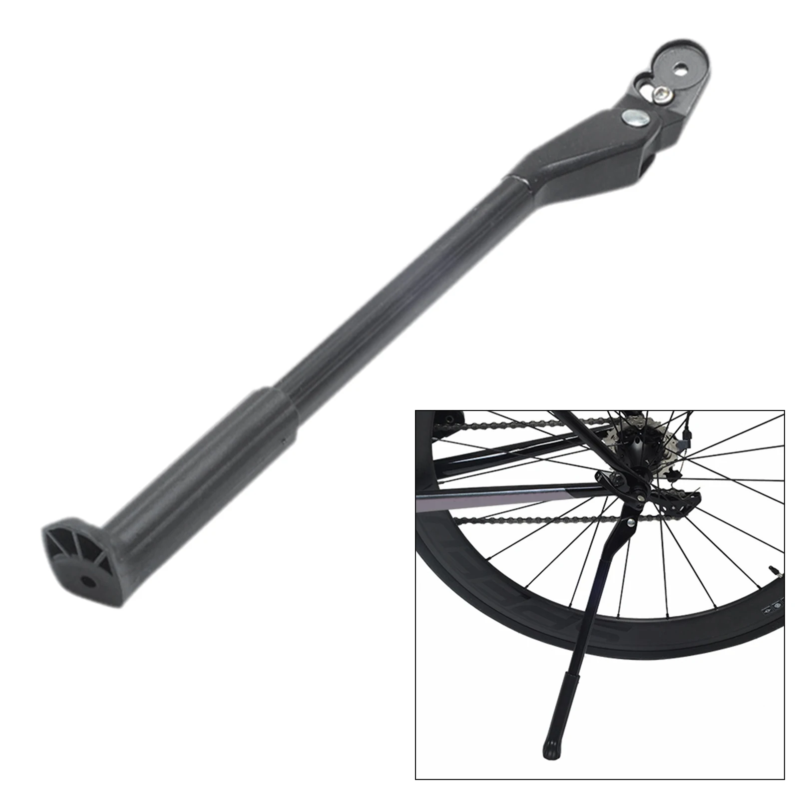 1Pc Black Adjustable MTB Road Bicycle Kickstand Parking Rack Mountain Bike Support Side Kick Stand Foot Brace