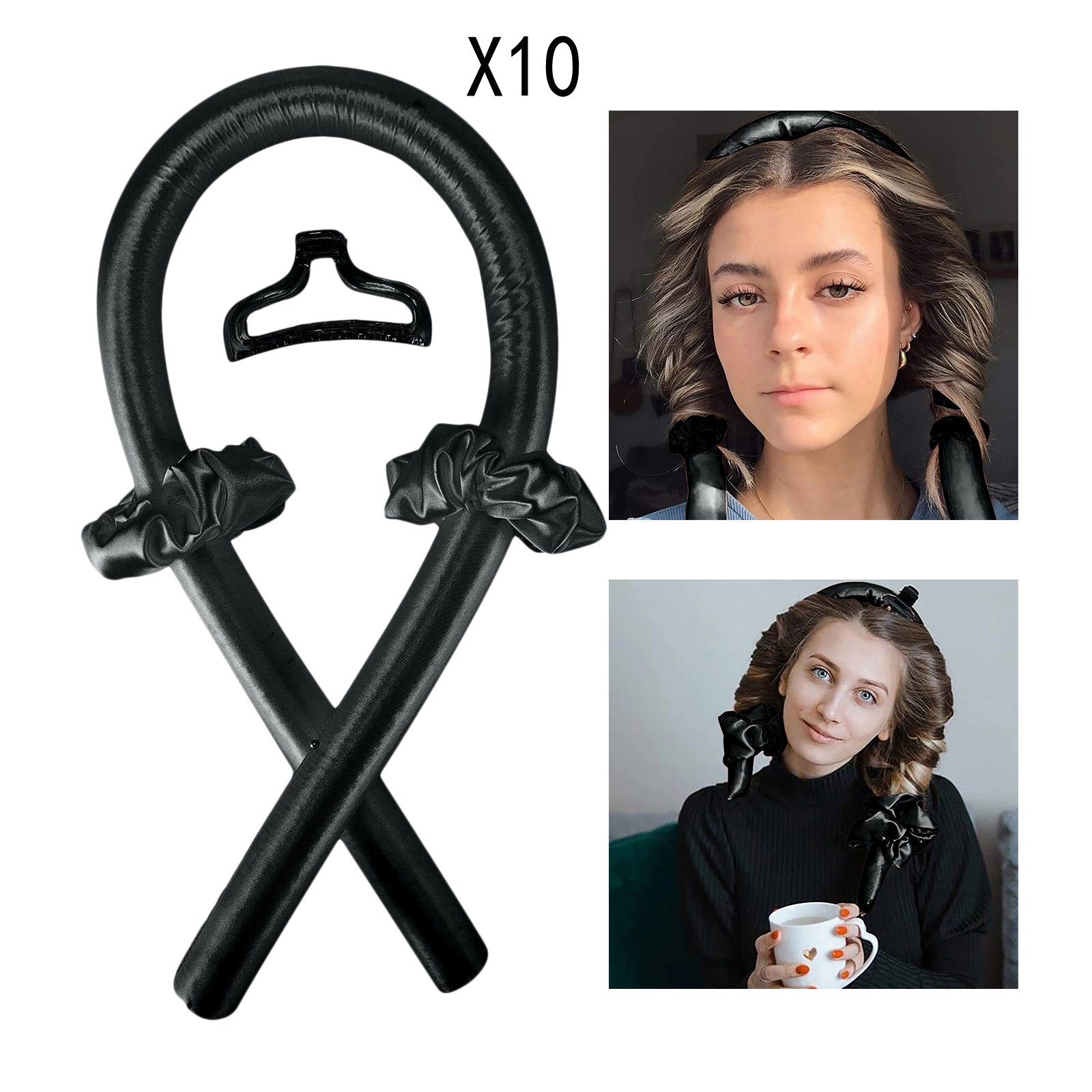 10x overnight styler heatless ondulação haste cabeça onda conjunto macio onda diy