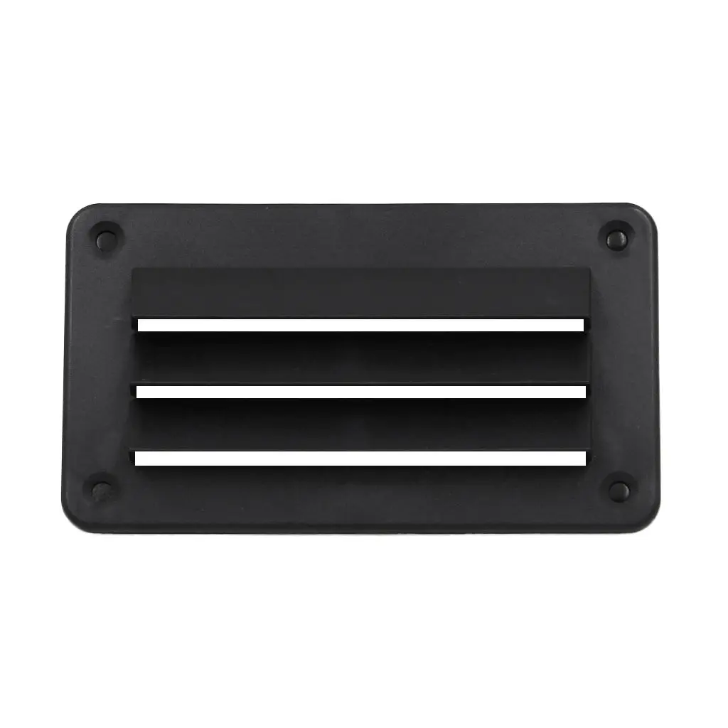 ABS Plastic Stamped Louvered Vent for Marine Boat Yacht Caravan - Rectangular - 14x7.9cm / 5.51``x3.11``, Black