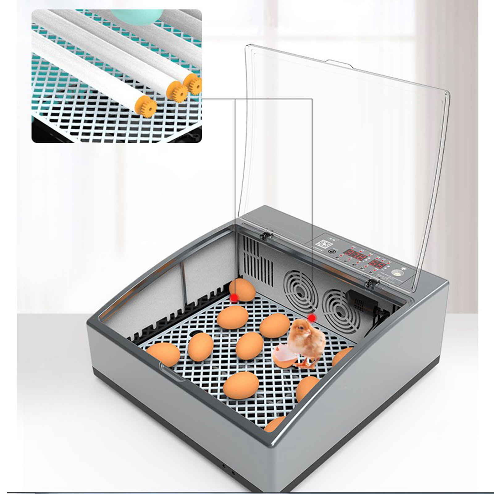 Egg Incubator Automatic Digital Led Turning Eggs Poultry Fully Automatic Egg Incubator Household Commercial Hatching Machine