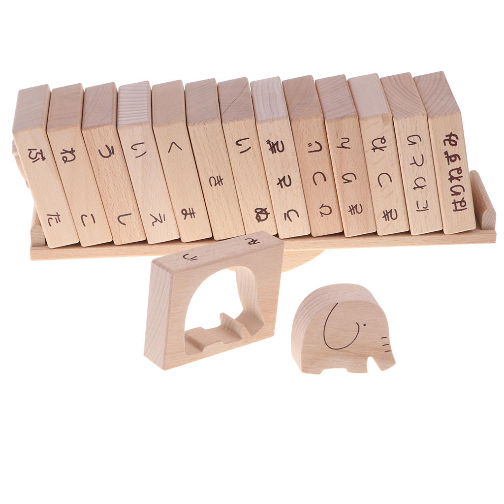 Solid Wood Animal Blocks Balance Game Set Kids Educational Toy - Forest Park