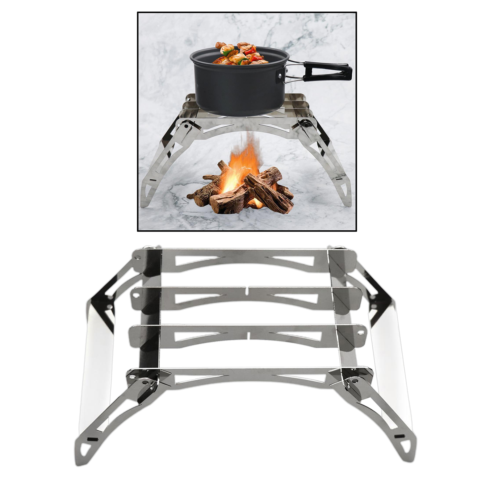 Foldable Stove Stand Camping Pot Holder Bracket Burner Support Picnic Grill