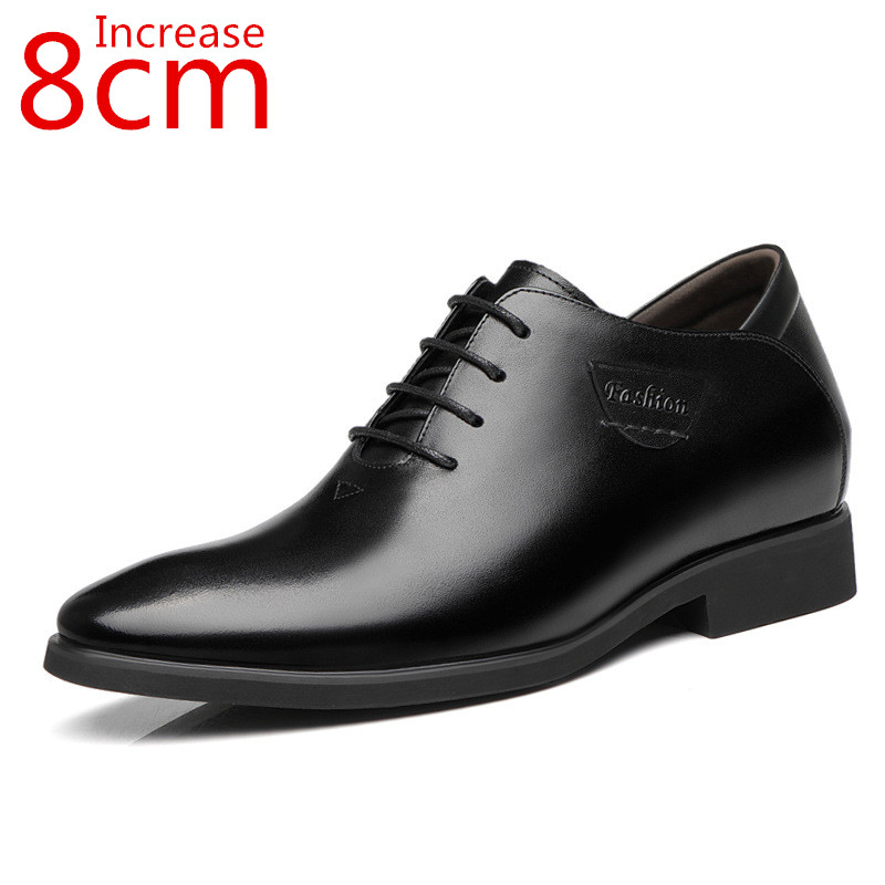Leather Oxfords Man Invisible Heels 