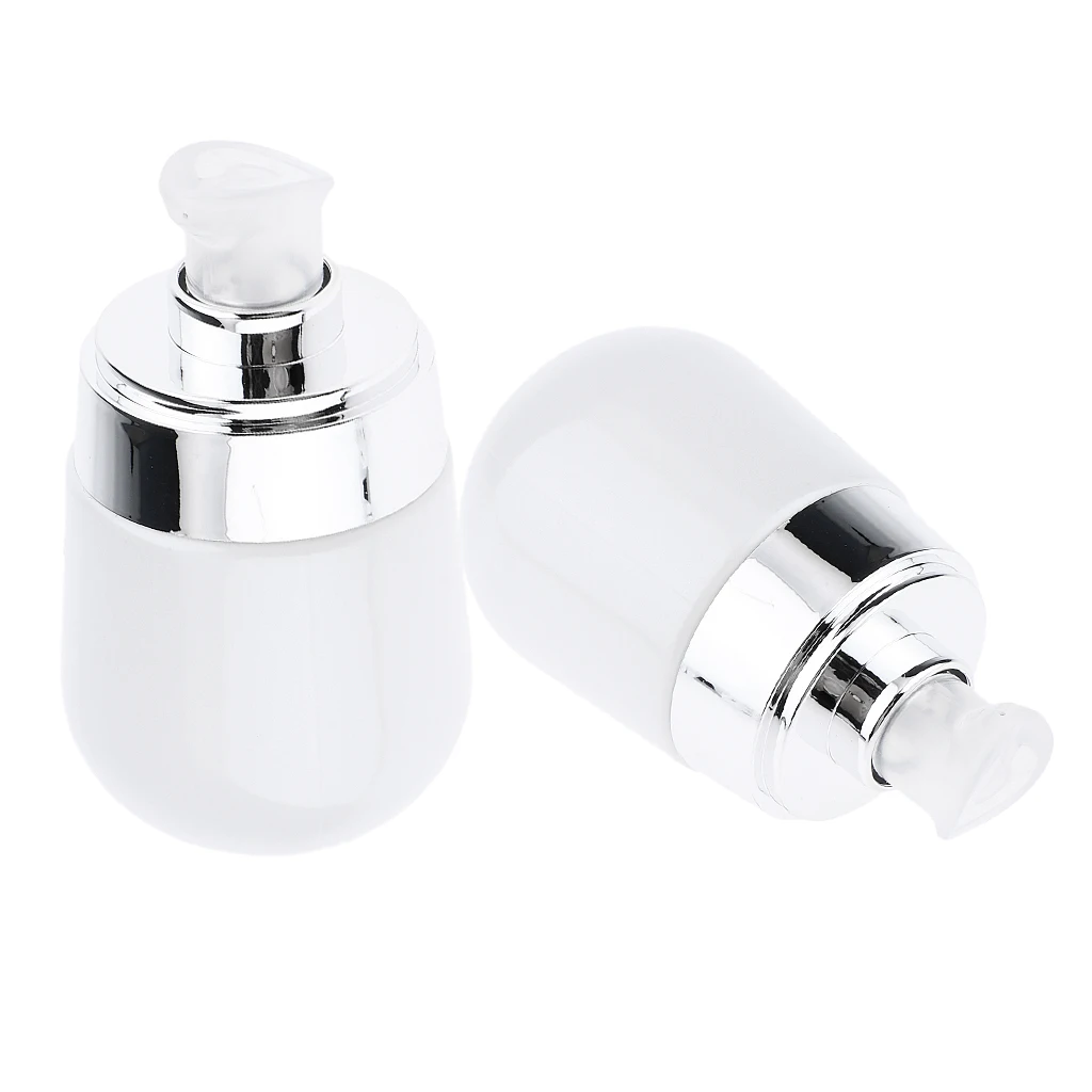 2pcs/set Empty Glass Lotion Cosmetic Face Cream Bottles Airless Pump Bottles Dispenser Refillable Makeup Tools