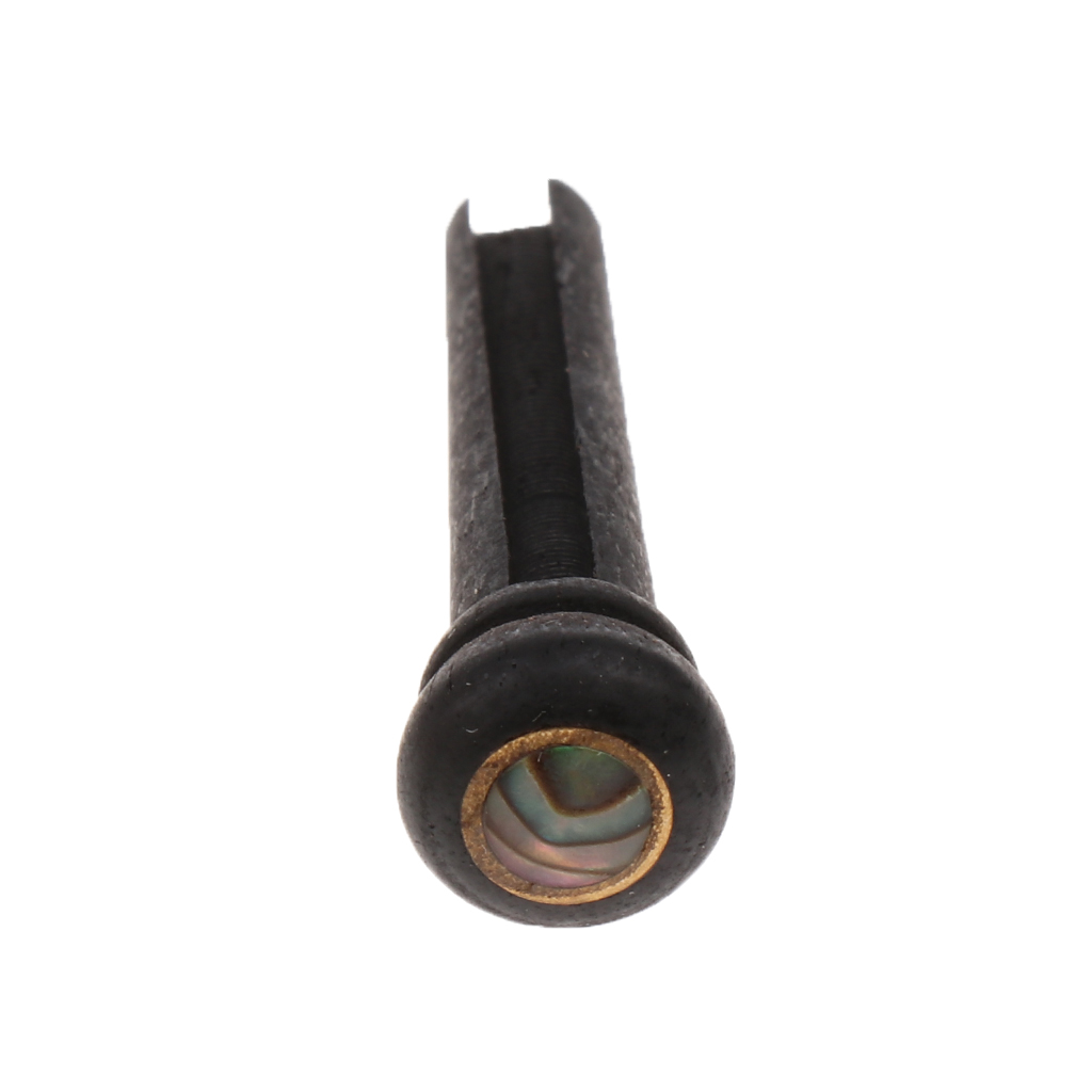 6x Abalone Dot Guitar Bridge End Pin Ebony & Large Green For Acoustic Guitar