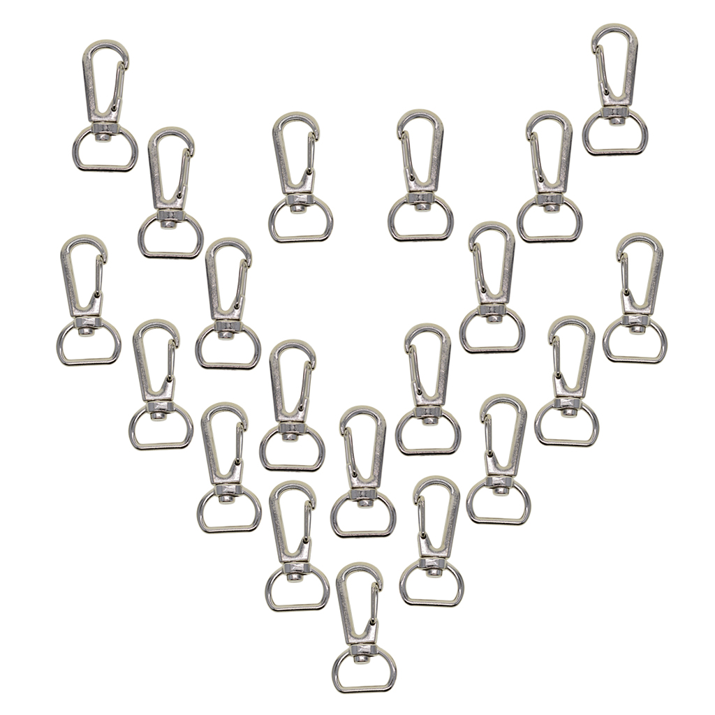20pcs  Metal Swivel Lobster Clasps Lanyard Snap Hook Jewelry Findings Keychain Keyrings DIY Bag Pendant Craft Supplies