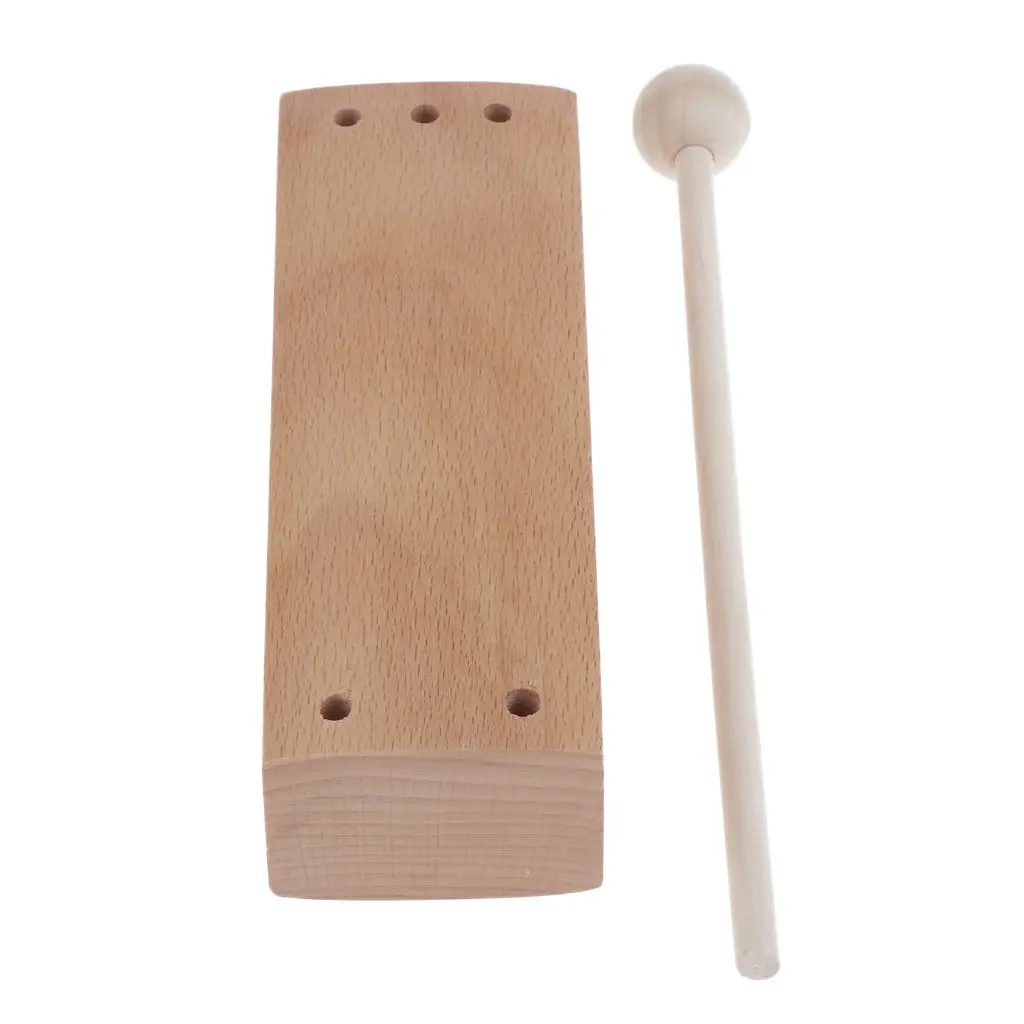 Wooden Percussion Block with Mallet for Developmental Toy Gift